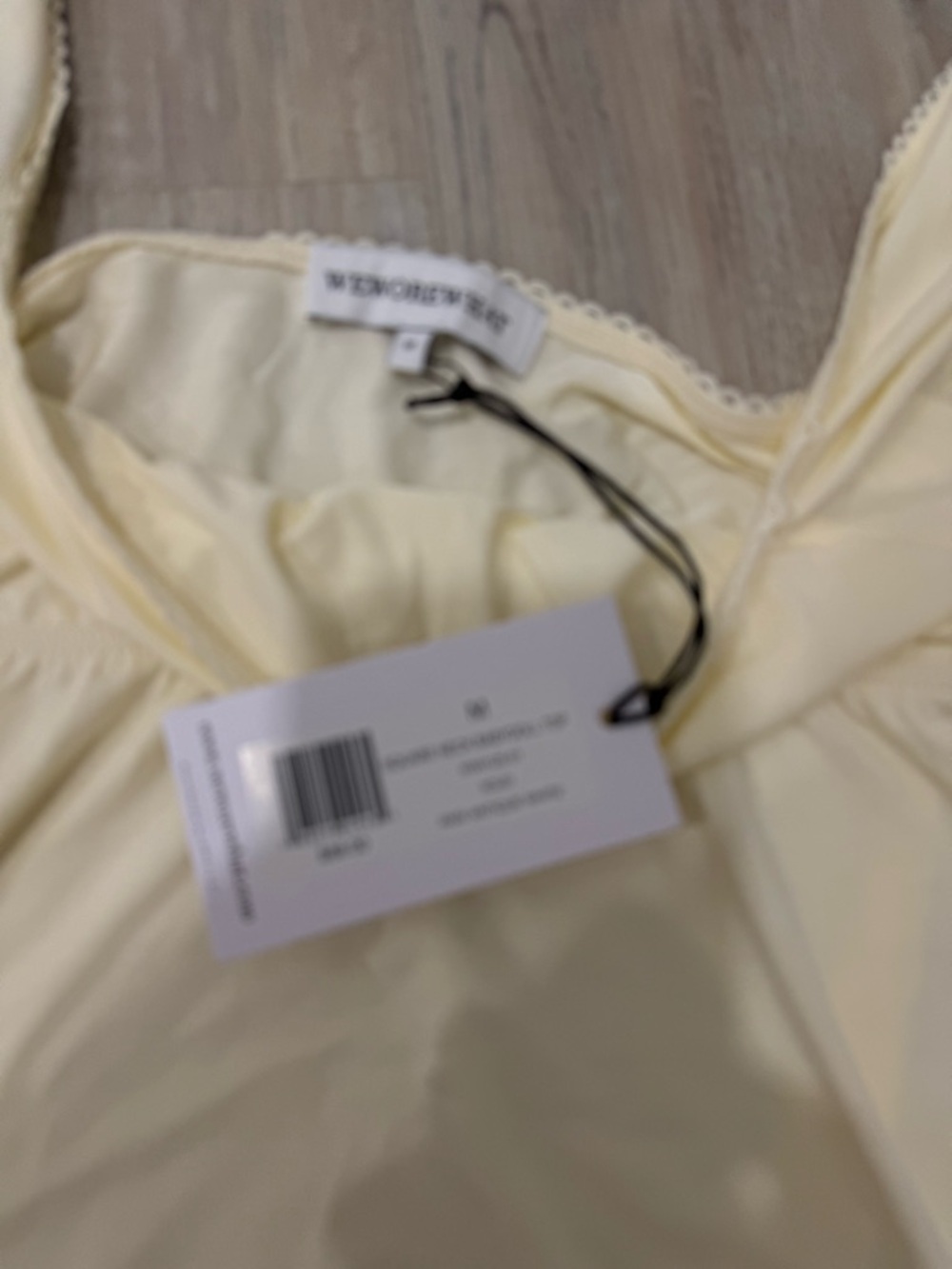 Re/Done Cream Two-Piece Sleep Set - Knit Tank & Drawstring Shorts - Picture 4 of 4